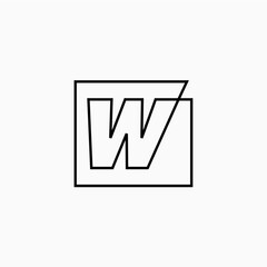 w letter mark square logo vector icon illustration