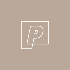 p letter mark square logo vector icon illustration