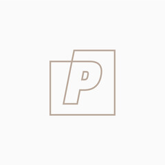 p letter mark square logo vector icon illustration