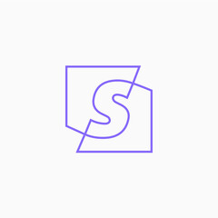 s letter mark square logo vector icon illustration