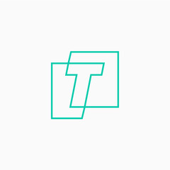 t letter mark square logo vector icon illustration