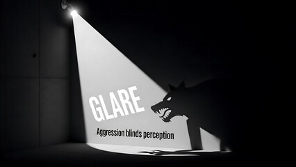 Wolf Shadow Blinding Perception in Spotlight