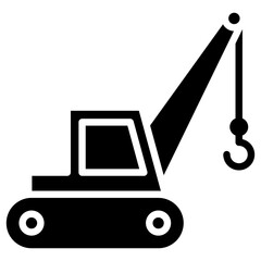 Crawler Crane Glyph Icon