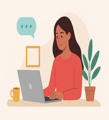 businesswoman working on laptop