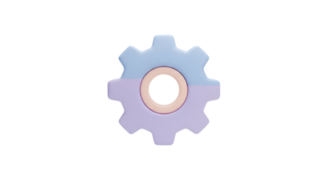 A soft and colorful 3d rendered gear icon for technology and settings concepts - Powered by Adobe