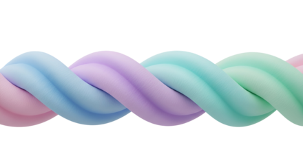 A soft, continuous twist of pastel colors creates an abstract design element