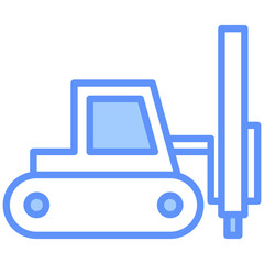 Drilling Outline Blue Color Icon