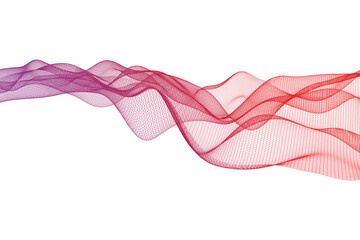 Fototapeta premium Abstract flowing digital wave of particles isolated on a transparent background
