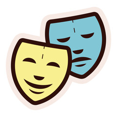 theater mask icon sticker
