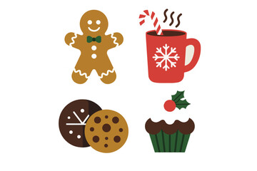 Cozy Christmas Treats Vector Set