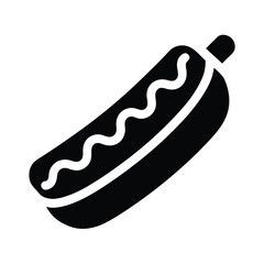 Minimal Hotdog With Mustard Icon