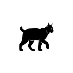 Striking Lynx Silhouette Icon A Powerful Wild Cat Graphic Representing Nature's Predator