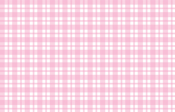 Classic pink plaid gingham pattern background, soft pink plaid chequered pattern for clothing fabric design
