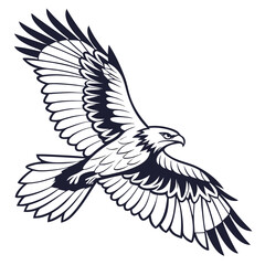 Obraz premium bird, vector, eagle, silhouette, dove, flying, animal, wing, wings, illustration, tattoo, black, fly, pigeon, symbol, feather, design, nature, peace, flight, wild, hawk, birds, art
