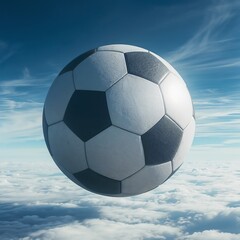 Fototapeta premium soccer ball on blue sky