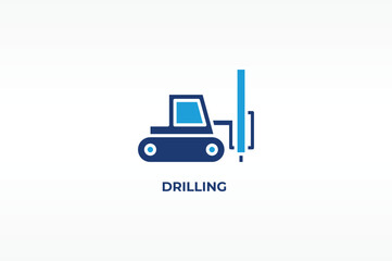 DRILLING vector, icon or logo sign isolated symbol illustration