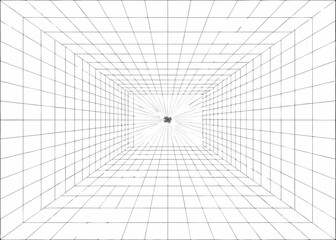 Obraz premium An isometric illusion of a room with converging lines and a central point