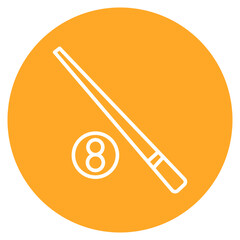 Billiard Cue icon vector image. Can be used for Bar.