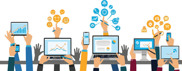 Dynamic business team meeting collaborating on creative concepts and strategic multimedia ideas in a modern corporate environment, fostering innovation and professional development