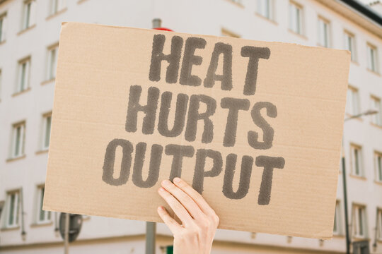 "Heat Hurts Output" High temperature can reduce production and quality for weeks afterward. HEAT. TESTES. QUALITY. FERTILITY. RISK.