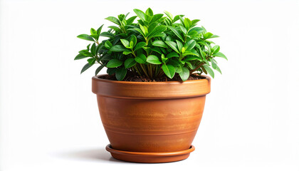 Green plant in pot on background
6