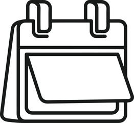 Outline icon of a desk calendar with a flippedover page