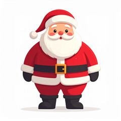 Santa Claus isolated on white background with gift bag, a merry Christmas holiday character illustration