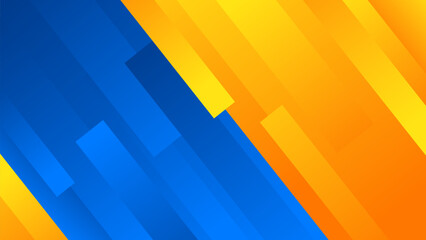 Naklejka premium Abstract blue and orange diagonal geometric background with gradient layers. Modern dynamic wallpaper. Suitable for templates, sale banners, business ads, presentations, web, and pages