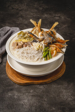 Delicious Filipino Ginataang Isda with Coconut Milk and Vegetables.