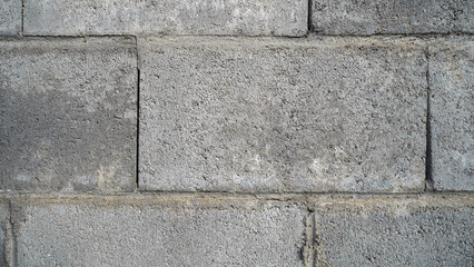 Large Cement Brick Wall Used for Foundation and Boundary in Construction