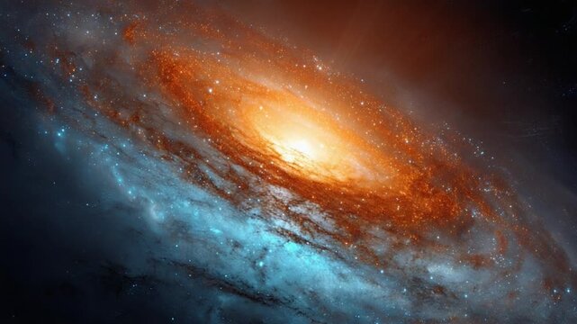 Cosmic Symphony: A mesmerizing display of celestial beauty, showcasing the swirling patterns and vibrant colors of a distant galaxy, sparking curiosity and wonder.