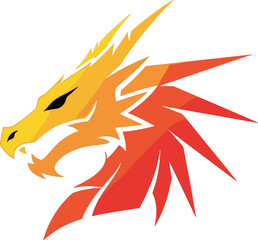 Obraz premium Aggressive Tribal Dragon Head Mascot Logo for Esport Gaming Team, Powerful Legendary Chinese Creature Vector Illustration Design on Black Background.