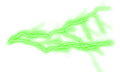 Obraz premium Thunder Bright electrical discharge with vivid neon glow effect on transparent background producing dynamic and intense visual energy