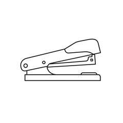 Simple black outline icon of an office stapler