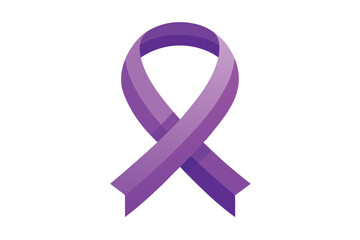 A gracefully curved purple ribbon symbolizes awareness support and remembrance for various causes and conditions often representing hope