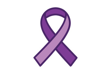 A simple depiction of a purple ribbon a universally recognized symbol representing awareness and support for various causes and movements