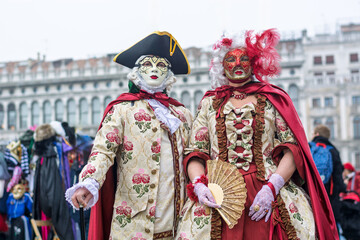 Fototapeta premium curious allegorical, slightly strange masks for carnival