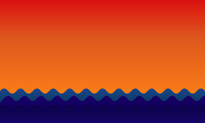 blue sea background with beautiful sunset