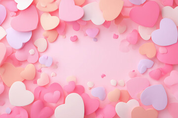 カラフルなハートの背景