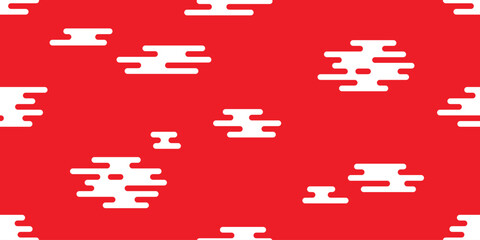 cloud seamless pattern chinese new year pattern japanese sky rain fluffy vector cartoon doodle scarf isolated tile gift wrapping paper background repeat wallpaper illustration design red graphic