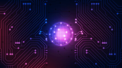 Futuristic System Boot Interface Background: Hexagon Icons for Cyber Security and Network Startup