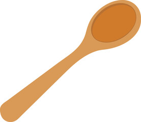 A simple illustration depicting a single wooden spoon in a neutral background setting