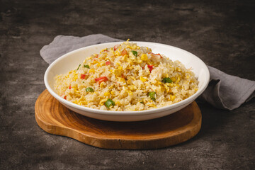 Delicious Fried Rice with Vegetables and Egg.