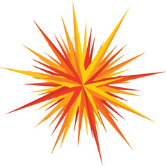 Obraz premium Stylized orange and yellow starburst or explosion shape on white background