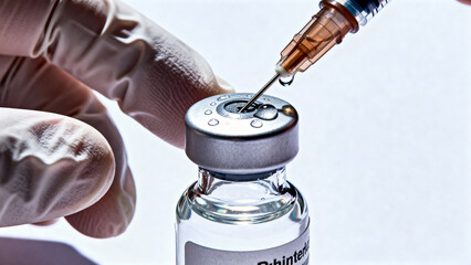 medicine bottle and syringe