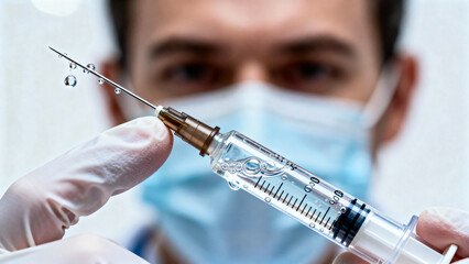 doctor holding syringe