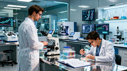 young female scientist working in laboratory