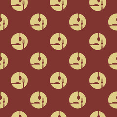 Food logo seamless pattern isolated on color background