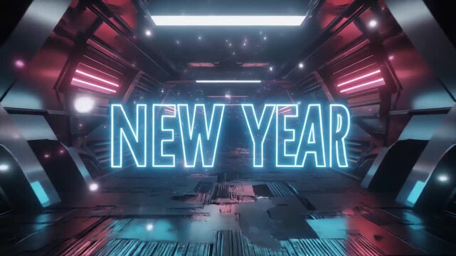 Futuristic Holographic New Year