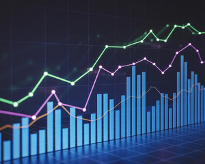 Financial Stock Market Data Visualization illustration